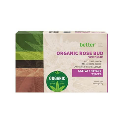 תפרחות רוז באד אורגני (Rose Bud Organic) T20/C4 סאטיבה תפרחות רוז באד אורגני (Rose Bud Organic) T20/C4 סאטיבה