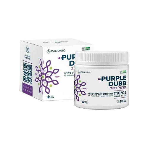 תפרחות פרפל דאב (Purple Dubb) T10/C2 היבריד תפרחות פרפל דאב (Purple Dubb) T10/C2 היבריד