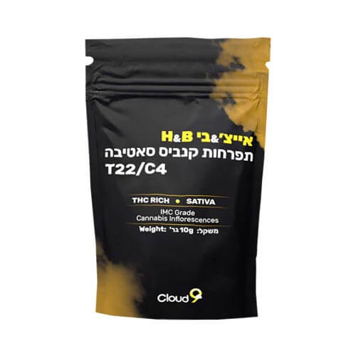 תפרחות אייץ אנד בי T22/C4 סאטיבה תפרחות אייץ אנד בי T22/C4 סאטיבה